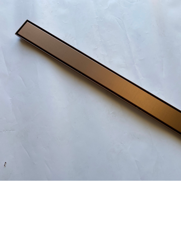 Watermark Certified 900mm Brushed Copper Tile Insert Floor Waste | PVD 304 Stainless Steel | Linear Shower Drain